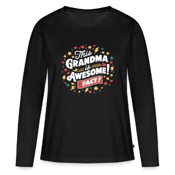 Grand-mère est la meilleure arrière-grand-mère - T-shirt manches longues Premium bio Femme - noir - Devant - Julia (174cm)
