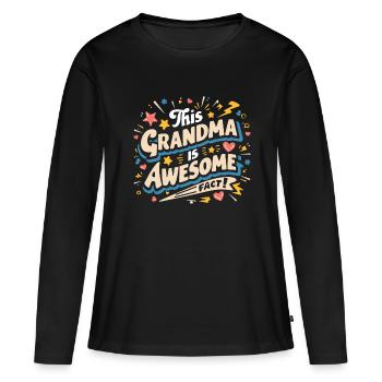 Grand-mère est la meilleure arrière-grand-mère - T-shirt manches longues Premium bio Femme - noir - Devant - Julia (174cm)