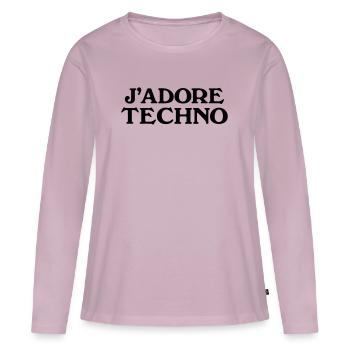 J'adore Techno - Frauen Premium Bio Langarmshirt - Altrosa - Vorne - Julia (174cm)