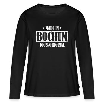 Bochum Original Bochumer - Frauen Premium Bio Langarmshirt - Schwarz - Vorne - Julia (174cm)