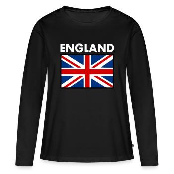 angleterre - T-shirt manches longues Premium bio Femme - noir - Devant - Julia (174cm)