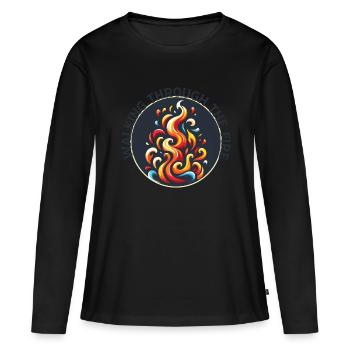 Paroles Mélomanes Auteurs-compositeurs Festival de musique - T-shirt manches longues Premium bio Femme - noir - Devant - Julia (174cm)
