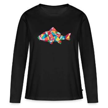 Karpfen Angeln Karpfenangler Fischen Männer Angler - Frauen Premium Bio Langarmshirt - Schwarz - Vorne - Julia (174cm)