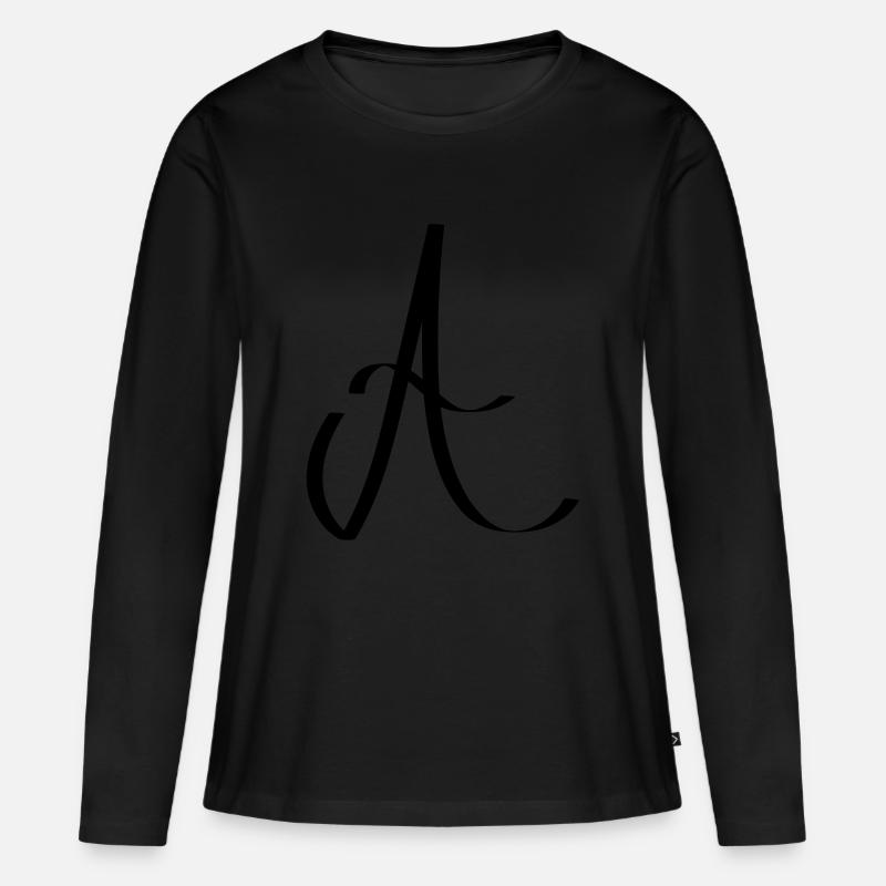 A - Frauen Premium Bio Langarmshirt - Schwarz