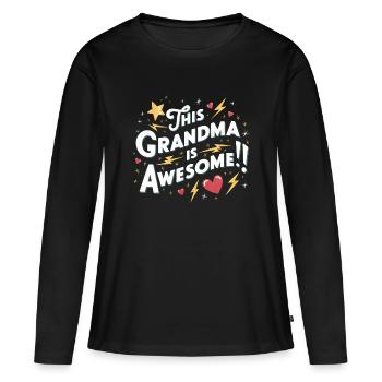 Grand-mère est la meilleure arrière-grand-mère - T-shirt manches longues Premium bio Femme - noir - Devant - Julia (174cm)