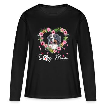 Chien de montagne bernois - T-shirt manches longues Premium bio Femme - noir - Devant - Julia (174cm)