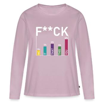 Fuck statistiques - T-shirt manches longues Premium bio Femme - rose poudré - Devant - Julia (174cm)