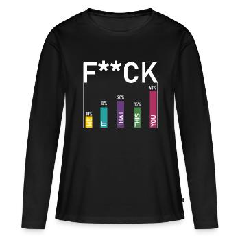 Fuck statistiques - T-shirt manches longues Premium bio Femme - noir - Devant - Julia (174cm)