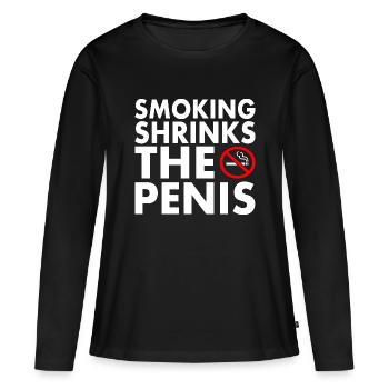 Smoking shrinks the penis - T-shirt manches longues Premium bio Femme - noir - Devant - Julia (174cm)