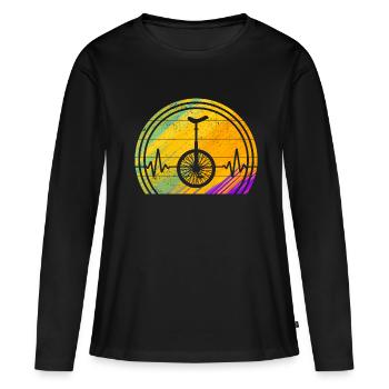 Monocycle monocycle monocycle - T-shirt manches longues Premium bio Femme - noir - Devant - Julia (174cm)