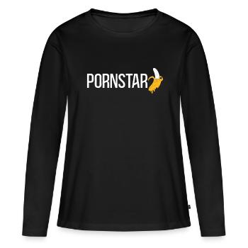 Pornstar Porno Star Erotik Banane - Frauen Premium Bio Langarmshirt - Schwarz - Vorne - Julia (174cm)