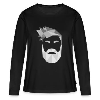 Barbe origami novembre rasage cheveux - T-shirt manches longues Premium bio Femme - noir - Devant - Julia (174cm)