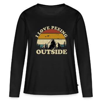 J’adore faire dehors. j’adore faire dehors - T-shirt manches longues Premium bio Femme - noir - Devant - Julia (174cm)