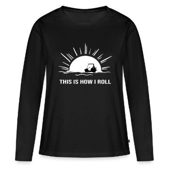 Golf Golf Cart Golfer Golf Club Cart Caddy - T-shirt manches longues Premium bio Femme - noir - Devant - Julia (174cm)