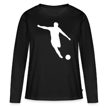 Coup de pied - T-shirt manches longues Premium bio Femme - noir - Devant - Julia (174cm)