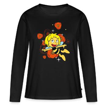 Maya The Bee With Poppy - Women's Premium Organic Long Sleeve Shirt - black - Front - Julia (174cm)