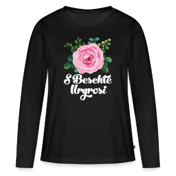 S urgrosi arrière-grand-mère Suisse mamie préférée - T-shirt manches longues Premium bio Femme - noir - Devant - Julia (174cm)