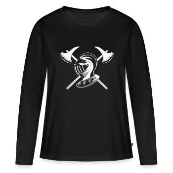 Chevaliers du Moyen Âge - T-shirt manches longues Premium bio Femme - noir - Devant - Julia (174cm)