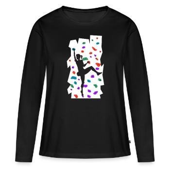 Bloc - T-shirt manches longues Premium bio Femme - noir - Devant - Julia (174cm)