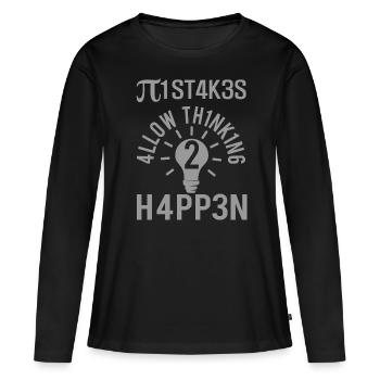 Fehler im Denken - Frauen Premium Bio Langarmshirt - Schwarz - Vorne - Julia (174cm)