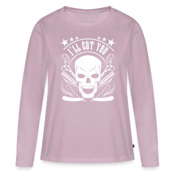 Coupe - T-shirt manches longues Premium bio Femme - rose poudré - Devant - Julia (174cm)