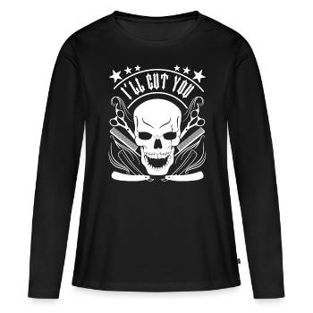 Coupe - T-shirt manches longues Premium bio Femme - noir - Devant - Julia (174cm)