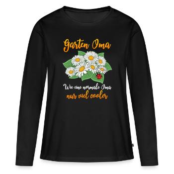 Garten Oma - Gärtnern Blumen - Frauen Premium Bio Langarmshirt - Schwarz - Vorne - Julia (174cm)