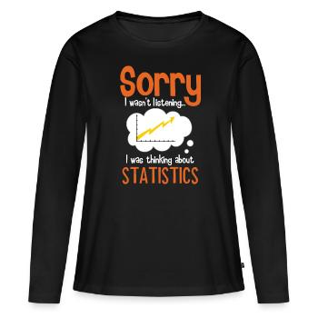 Réflexion sur les statistiques - T-shirt manches longues Premium bio Femme - noir - Devant - Julia (174cm)