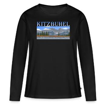 Kitzbühel - T-shirt manches longues Premium bio Femme - noir - Devant - Julia (174cm)