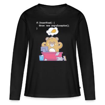 Programmation affamée - T-shirt manches longues Premium bio Femme - noir - Devant - Julia (174cm)