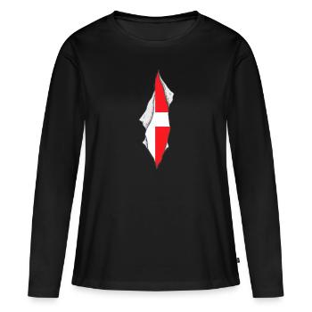 Danish flag proud denmark patriotic - Frauen Premium Bio Langarmshirt - Schwarz - Vorne - Julia (174cm)
