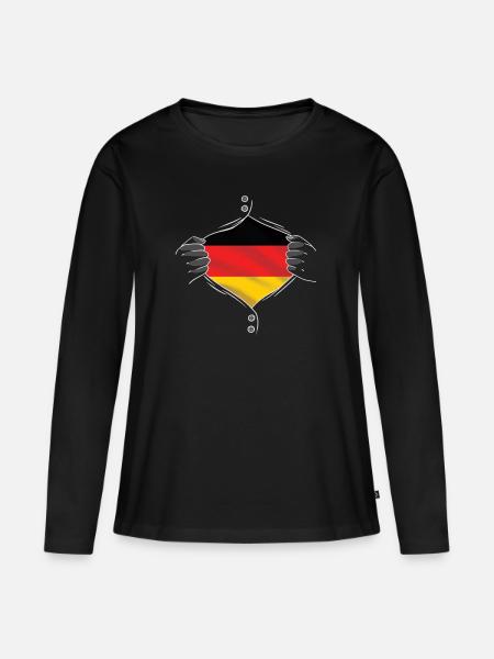 germany flag proud - Frauen Premium Bio Langarmshirt - Schwarz