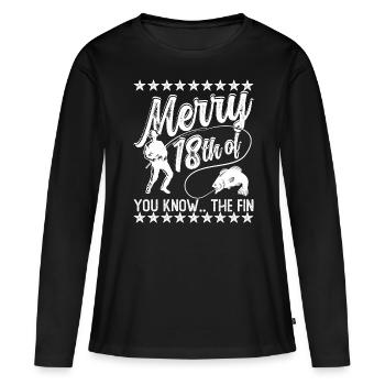 Joe Biden Pêche - T-shirt manches longues Premium bio Femme - noir - Devant - Julia (174cm)