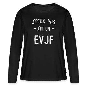 Je peux pas j'ai un evjf - T-shirt manches longues Premium bio Femme - noir - Devant - Julia (174cm)