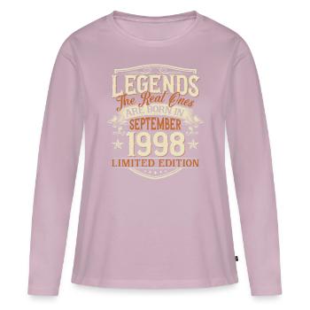 Septembre 1998 Anniversaire de naissance - T-shirt manches longues Premium bio Femme - rose poudré - Devant - Julia (174cm)