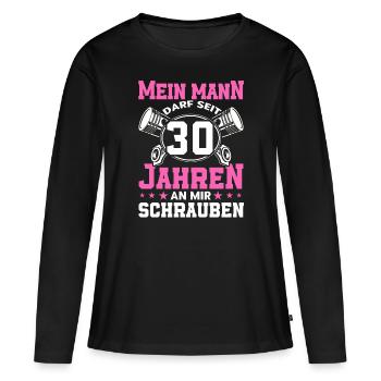 Perlenhochzeit Ehepaar 30. Hochzeitstag Geschenk - Frauen Premium Bio Langarmshirt - Schwarz - Vorne - Julia (174cm)