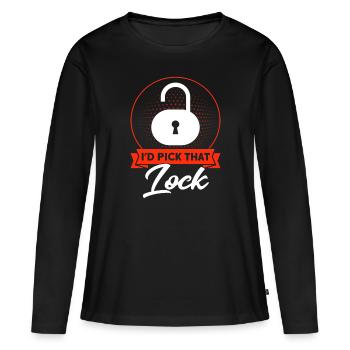 Je craquerais ce cadeau de serrure - T-shirt manches longues Premium bio Femme - noir - Devant - Julia (174cm)