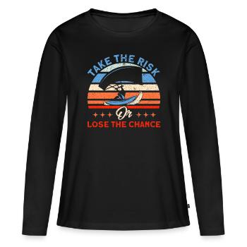 Kiteboarder Kitesurfer Kiten Kiteboard Cadeau - T-shirt manches longues Premium bio Femme - noir - Devant - Julia (174cm)