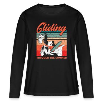 Kiteboarder Kitesurfer Kiten Kiteboard Cadeau - T-shirt manches longues Premium bio Femme - noir - Devant - Julia (174cm)