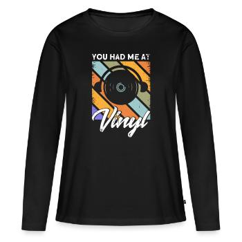 Record LP Collector Record Collector - Women's Premium Organic Long Sleeve Shirt - black - Front - Julia (174cm)