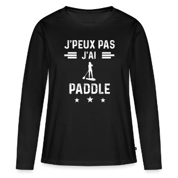 paddleuse je peux pas j'ai paddle femme - T-shirt manches longues Premium bio Femme - noir - Devant - Julia (174cm)