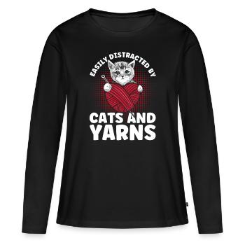 Stricken Stricken Stricken Liebhaber Geschenk - Frauen Premium Bio Langarmshirt - Schwarz - Vorne - Julia (174cm)