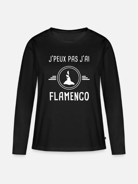 flamenco je peux pas j'ai flamenco dansese - T-shirt manches longues Premium bio Femme - noir