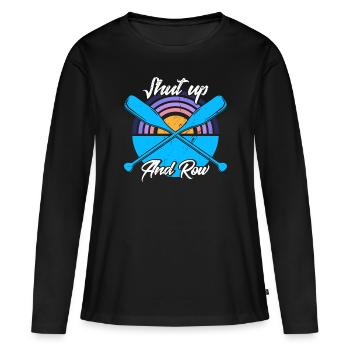 Ruderer Mannschaft Rudern Rudern Geschenk - Frauen Premium Bio Langarmshirt - Schwarz - Vorne - Julia (174cm)