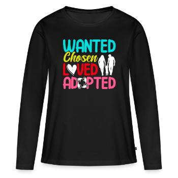 Adoption d’enfants Parents adoptifs - T-shirt manches longues Premium bio Femme - noir - Devant - Julia (174cm)