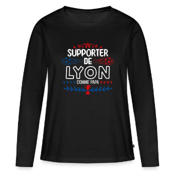 supporteur de Lyon - football lyon | fan de lyon. - T-shirt manches longues Premium bio Femme - noir - Devant - Julia (174cm)