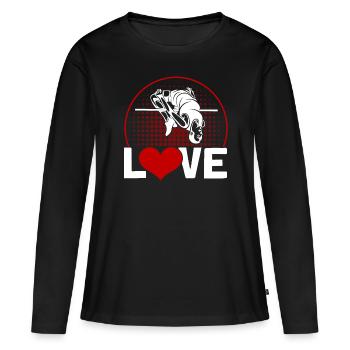 Saut à la perche Saut à la perche Cadeau - T-shirt manches longues Premium bio Femme - noir - Devant - Julia (174cm)
