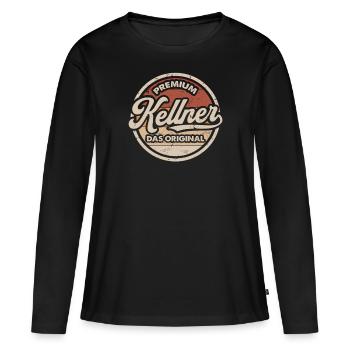 Kellner das Original Lustiges Kellner - Frauen Premium Bio Langarmshirt - Schwarz - Vorne - Julia (174cm)