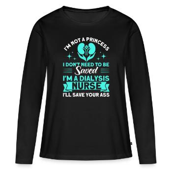 Nursing Dialysis Treatment Dialysis Gift - Women's Premium Organic Long Sleeve Shirt - black - Front - Julia (174cm)