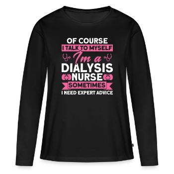 Dialysis Treatment Dialysis Sister Dialysis Business - Women's Premium Organic Long Sleeve Shirt - black - Front - Julia (174cm)